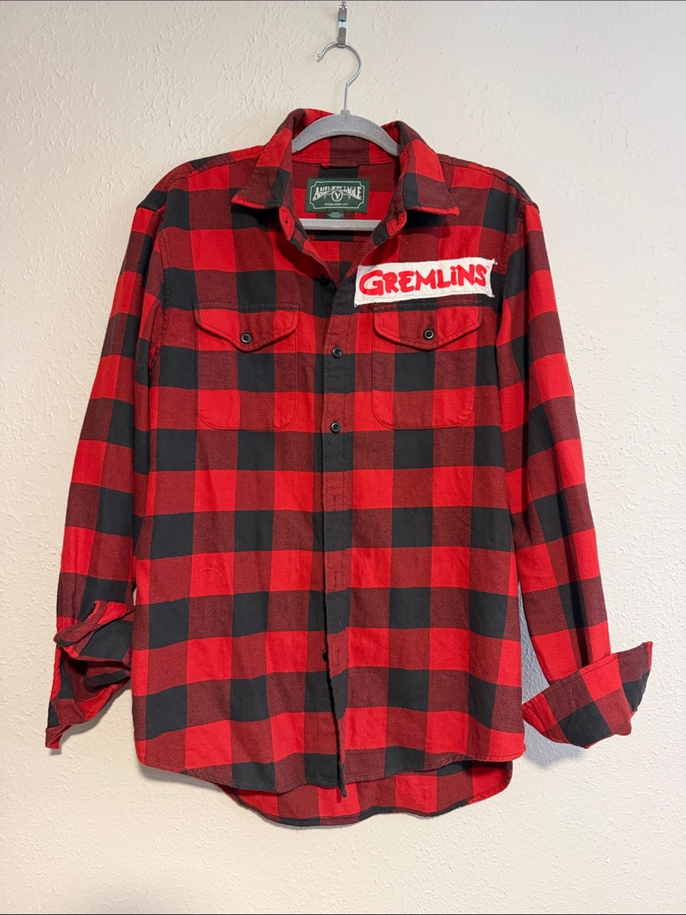Gremlins Custom American Eagle Red Checkered Flannel